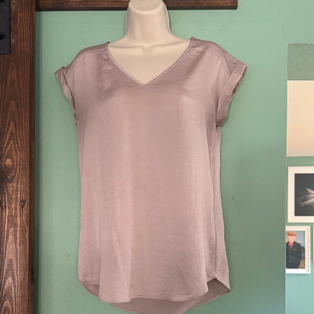 Beige V-Neck Women's Top